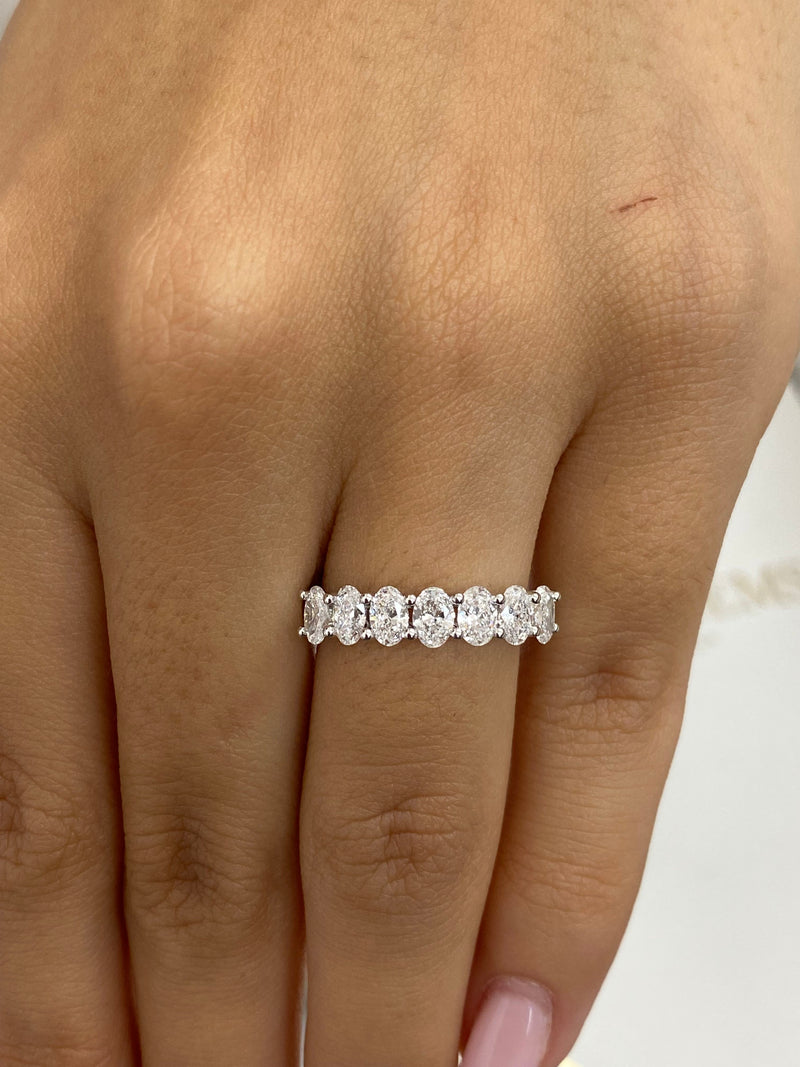 Diamond 7 Stone Ring 1.07 Carat White Gold 14K