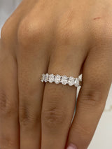 Diamond 7 Stone Ring 1.07 Carat White Gold 14K