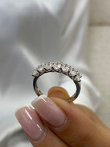 Diamond 7 Stone Ring 1.07 Carat White Gold 14K