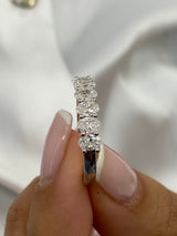 Diamond 7 Stone Ring 1.07 Carat White Gold 14K