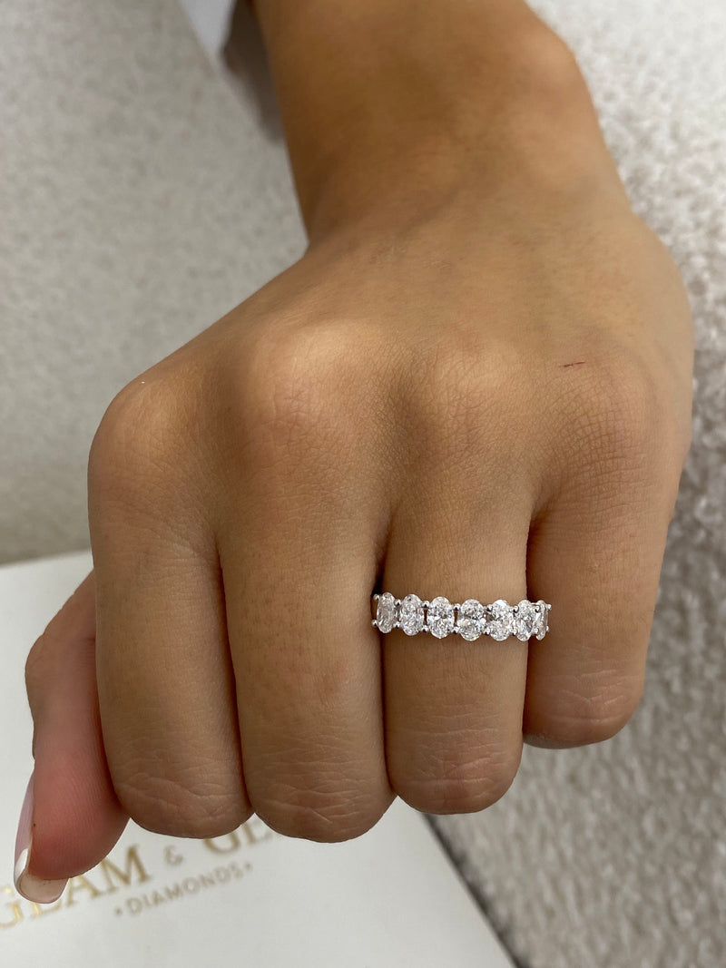 Diamond 7 Stone Ring 1.07 Carat White Gold 14K