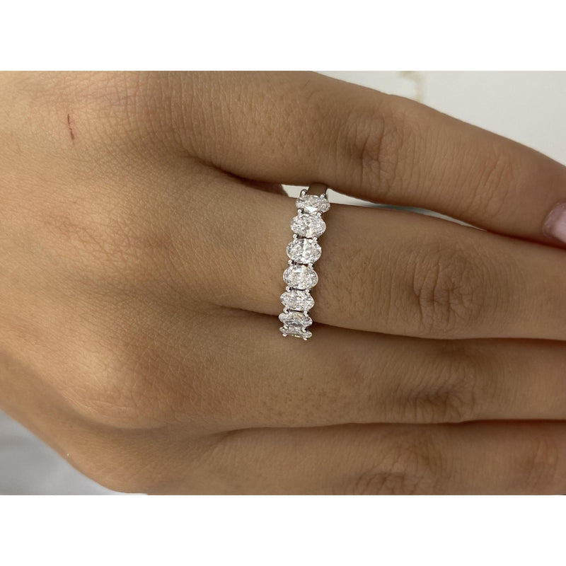 Diamond 7 Stone Ring 1.07 Carat White Gold 14K