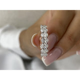 Diamond 7 Stone Ring 1.07 Carat White Gold 14K