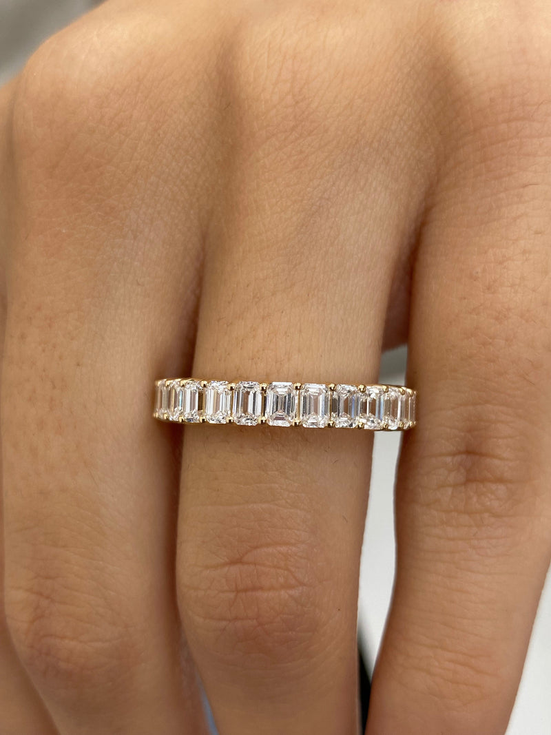 Diamond Half Eternity Band 1.61 Carat Yellow Gold 14K