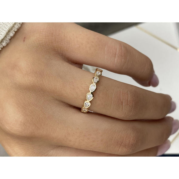 Diamond Half Eternity Ring 0.40 Carat White Gold 14K
