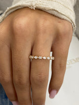 Diamond Half Eternity Band 0.45 Carat Yellow Gold 14K