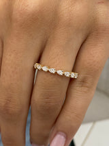Diamond Half Eternity Band 0.45 Carat Yellow Gold 14K
