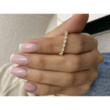 Diamond Half Eternity Band 0.45 Carat Yellow Gold 14K