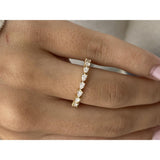 Diamond Half Eternity Band 0.45 Carat Yellow Gold 14K
