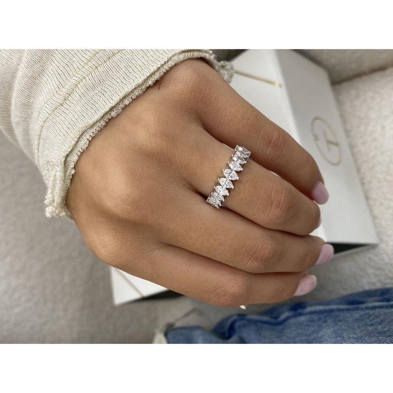 Diamond Stackable Ring 0.88 Carat White Gold 14K