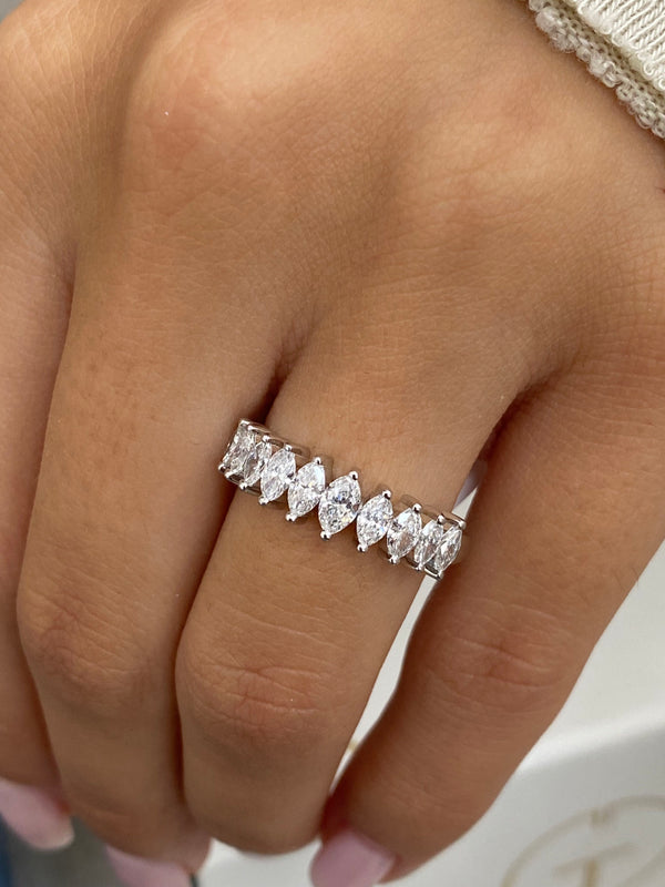 Diamond Stackable Ring 0.88 Carat White Gold 14K