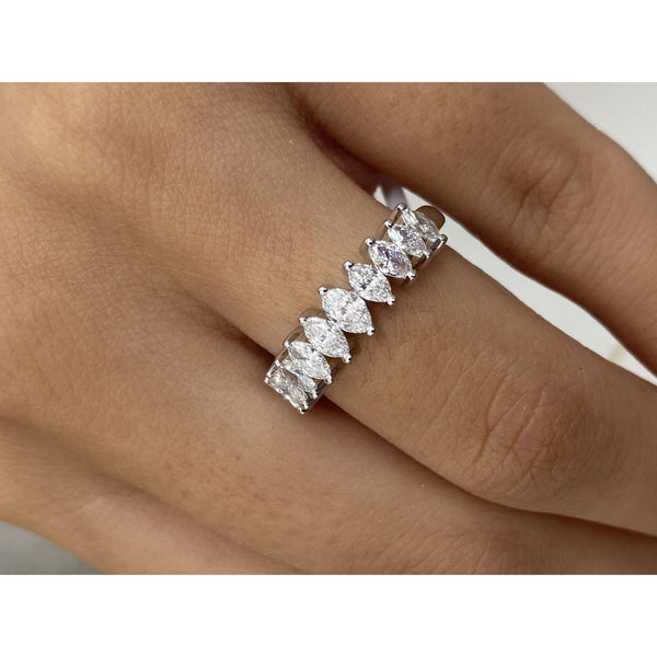 Diamond Stackable Ring 0.88 Carat White Gold 14K