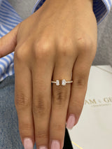 Diamond Solitaire Open Ring 0.55 Carat Yellow Gold 14K