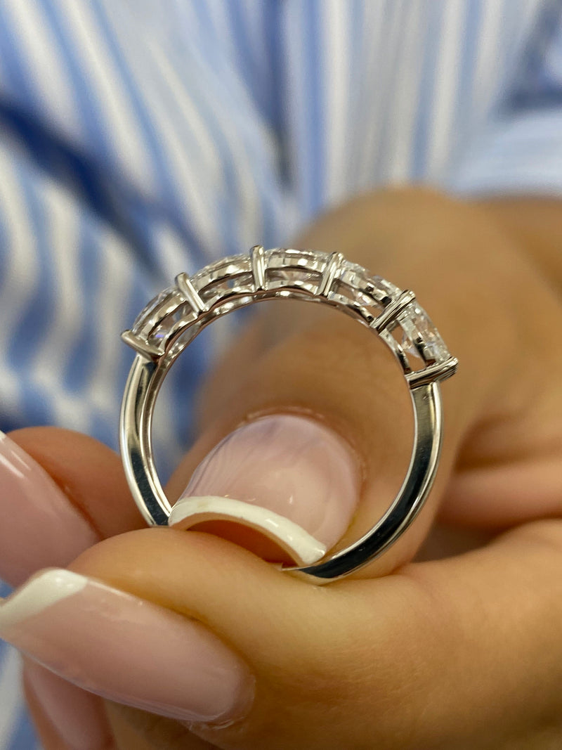 Diamond 5 Stones Ring 1.20 Carat White Gold 14K