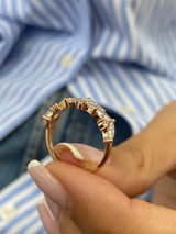 Diamond Half Eternity Band 1.41 Carat Rose Gold 14K
