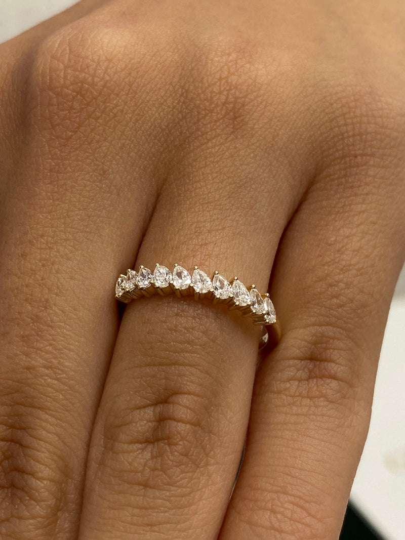 Diamond Stackable Ring 0.52 Carat Yellow Gold 14K