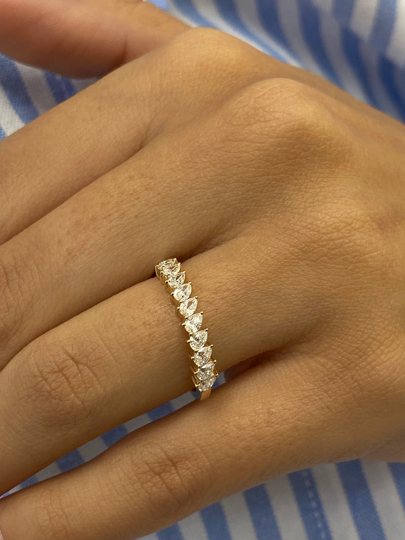 Diamond Stackable Ring 0.52 Carat Yellow Gold 14K