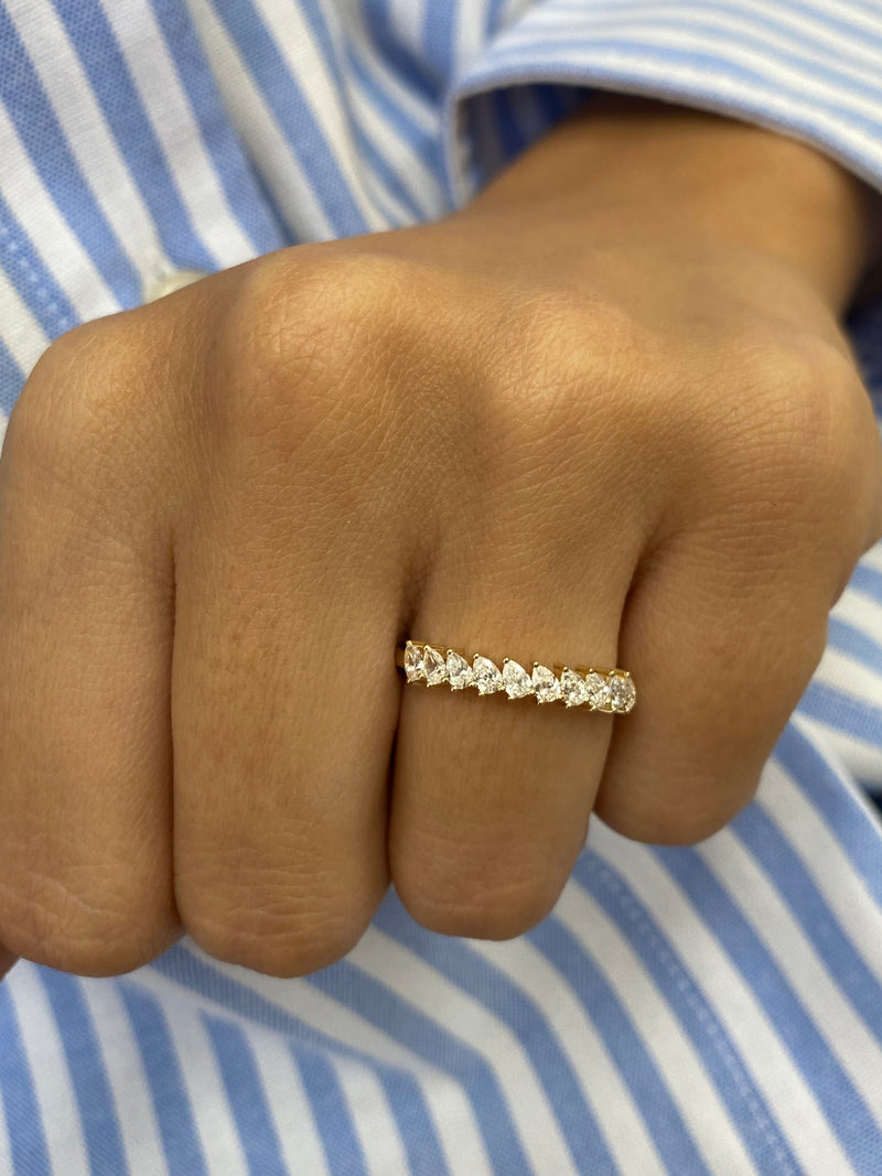 Diamond Stackable Ring 0.52 Carat Yellow Gold 14K
