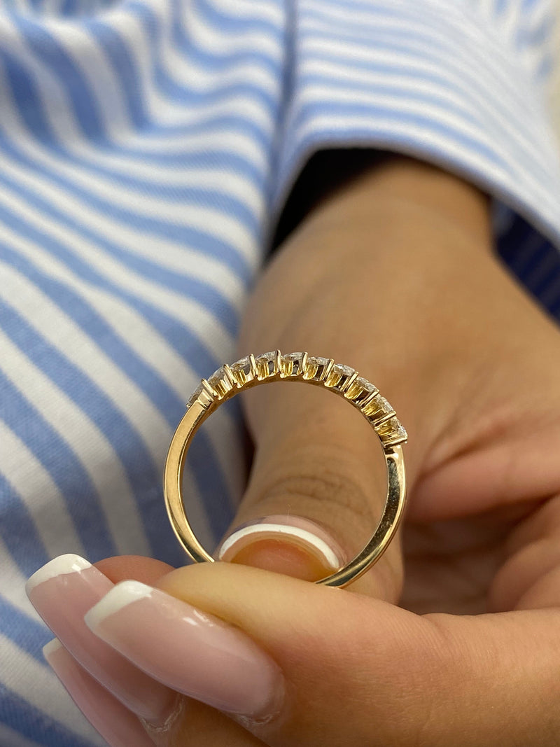 Diamond Stackable Ring 0.52 Carat Yellow Gold 14K