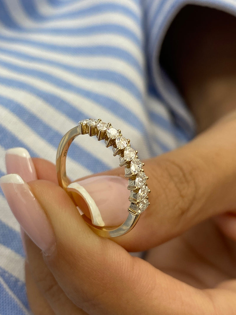 Diamond Stackable Ring 0.52 Carat Yellow Gold 14K