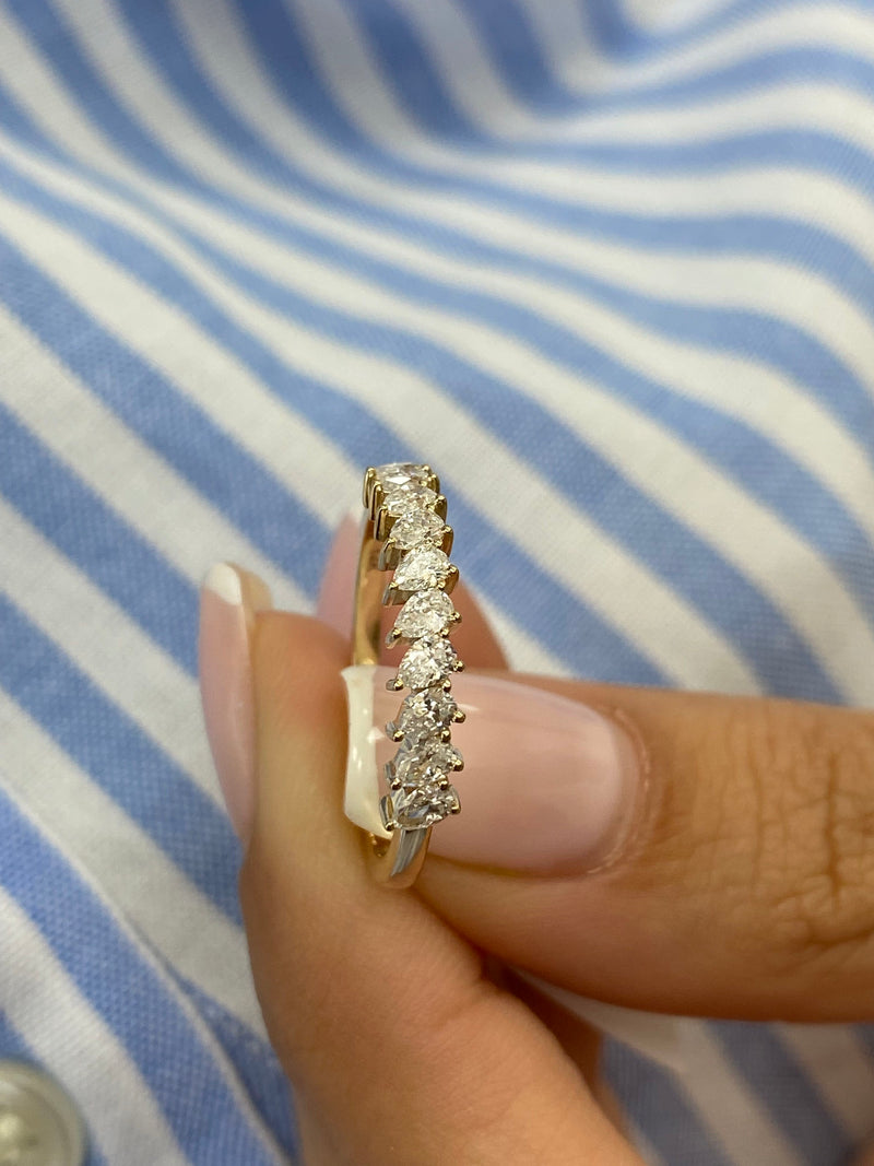 Diamond Stackable Ring 0.52 Carat Yellow Gold 14K