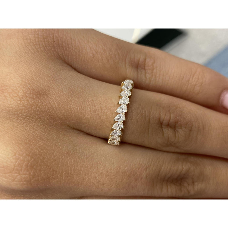Diamond Stackable Ring 0.52 Carat Yellow Gold 14K