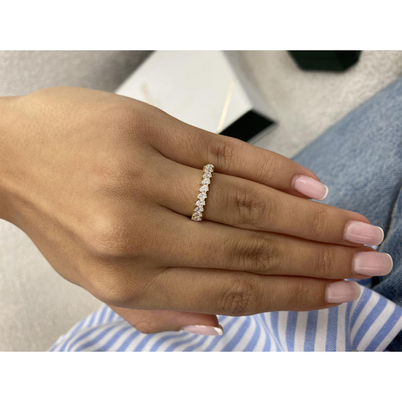 Diamond Stackable Ring 0.52 Carat Yellow Gold 14K