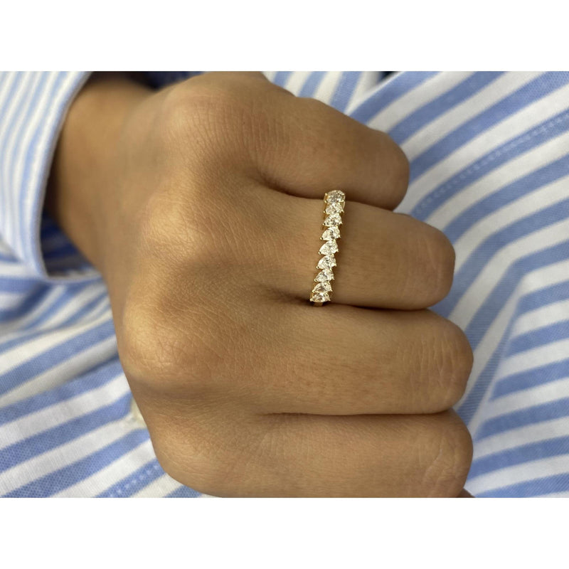 Diamond Stackable Ring 0.52 Carat Yellow Gold 14K