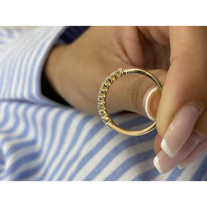 Diamond Stackable Ring 0.52 Carat Yellow Gold 14K