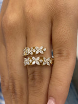 Diamond Wrap Ring 1.09 Carat Yellow Gold 14K