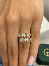 Diamond Wrap Ring 1.09 Carat Yellow Gold 14K