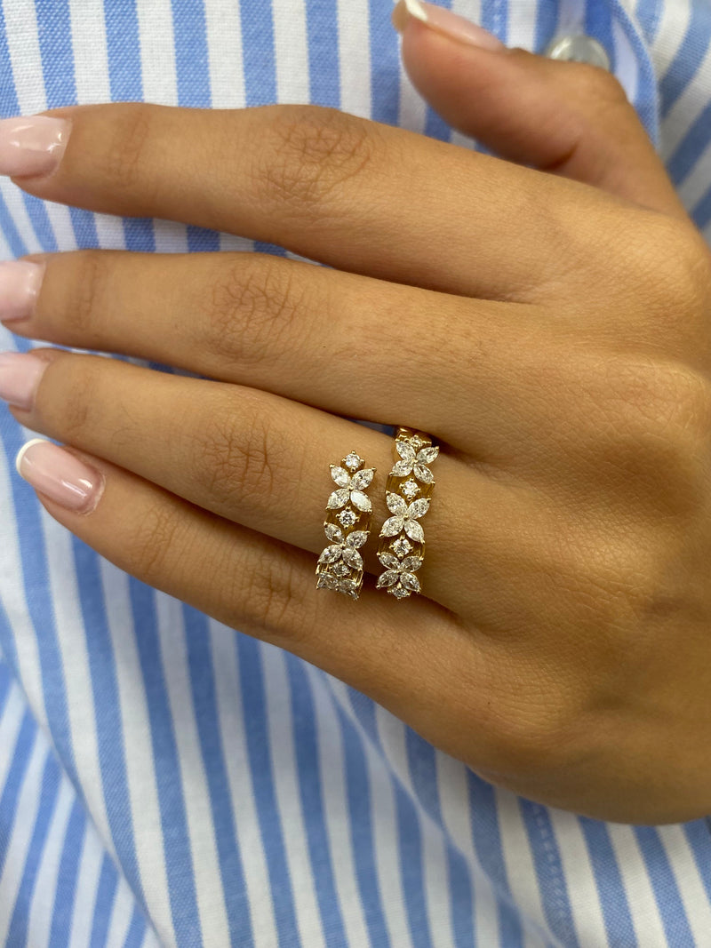 Diamond Wrap Ring 1.09 Carat Yellow Gold 14K