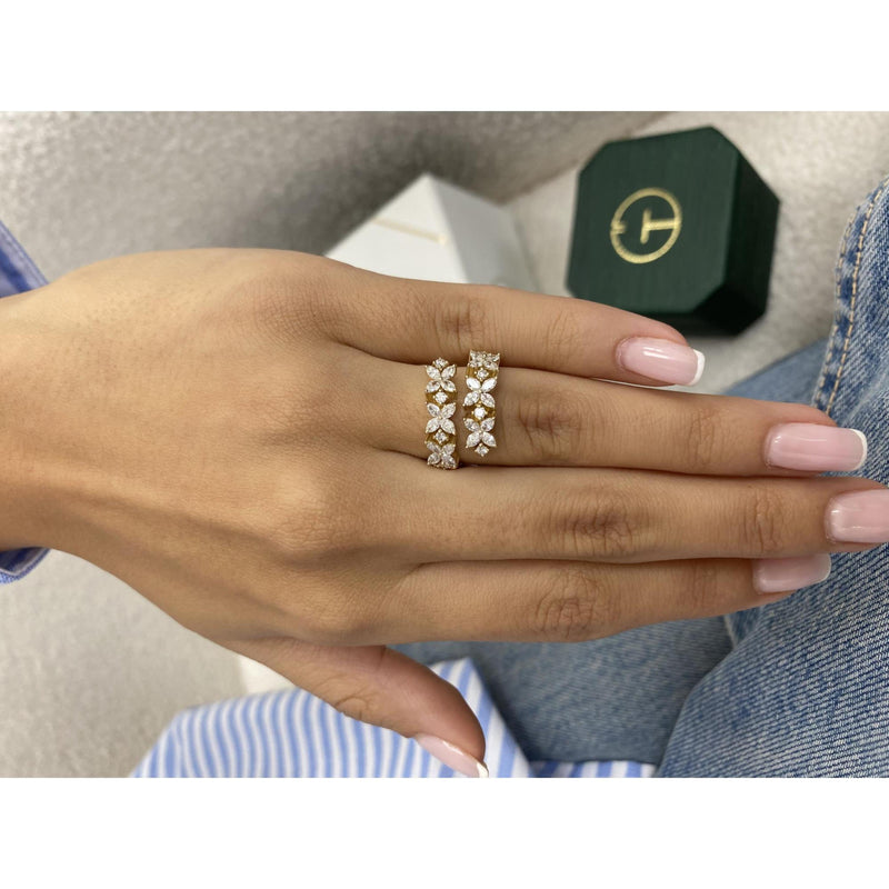 Diamond Wrap Ring 1.09 Carat Yellow Gold 14K