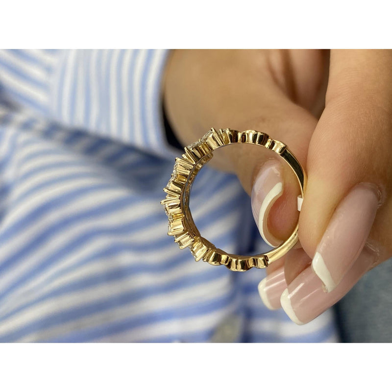 Diamond Wrap Ring 1.09 Carat Yellow Gold 14K