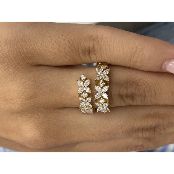 Diamond Wrap Ring 1.09 Carat Yellow Gold 14K