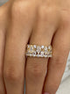 Diamond Wide Ring 1.58 Carat Yellow Gold 14K