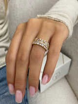 Diamond Wide Ring 1.58 Carat Yellow Gold 14K
