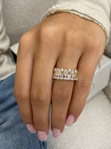 Diamond Wide Ring 1.58 Carat Yellow Gold 14K