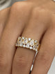 Diamond Wide Ring 1.58 Carat Yellow Gold 14K