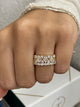 Diamond Wide Ring 1.58 Carat Yellow Gold 14K