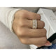 Diamond Wide Ring 1.58 Carat Yellow Gold 14K