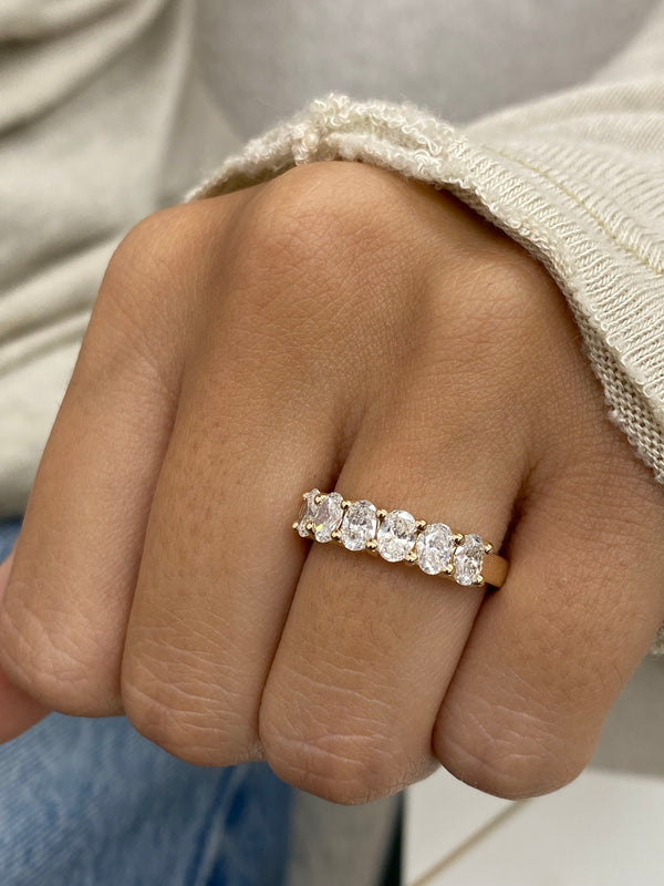 Diamond Stackable Ring 1.14 Carat Yellow Gold 14K