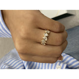 Diamond 5 Stones Ring 1.18 Carat Yellow Gold 14K