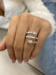 Diamond Wrap Ring 2.46 Carat White Gold 14K
