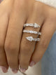 Diamond Wrap Ring 2.46 Carat White Gold 14K