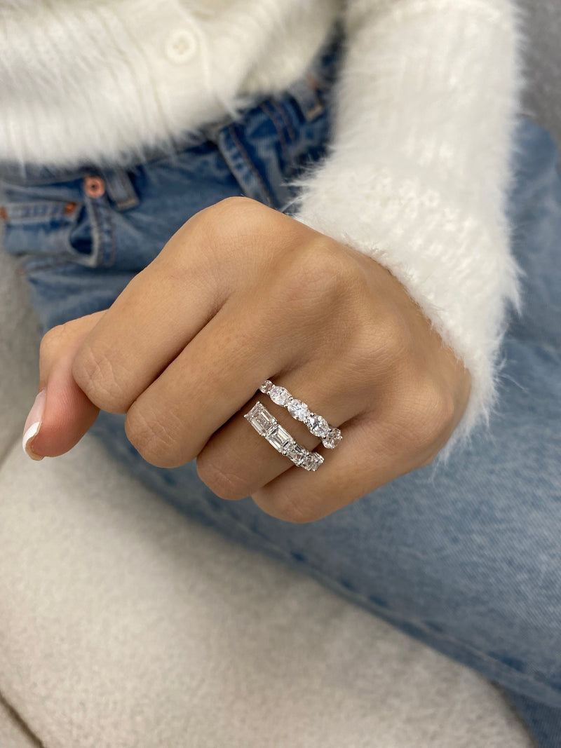 Diamond Wrap Ring 3.50 Carat White Gold 14K