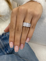Diamond Dome Ring 1.26 Carat White Gold 14K
