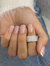Diamond Dome Ring 1.26 Carat White Gold 14K