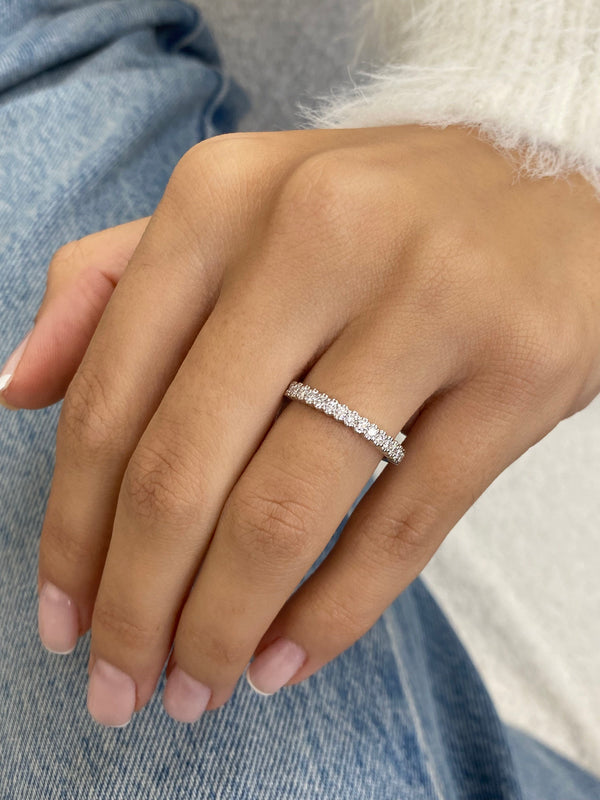Diamond Half Eternity Ring 0.31 Carat White Gold 14K