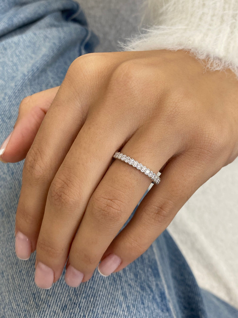Diamond Half Eternity Ring 0.31 Carat White Gold 14K